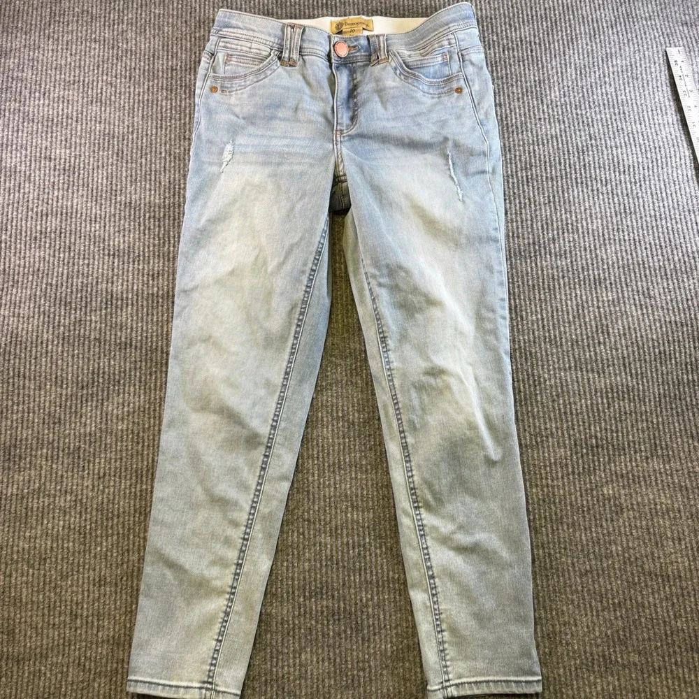 Democracy Ab Solution Light Wash Distressed Skinny Jeans Womens 10 Stretch Denim